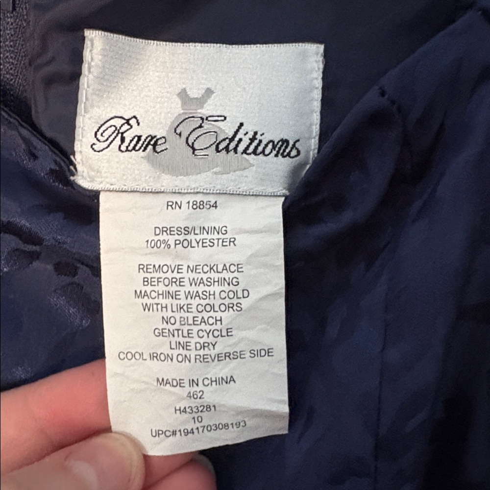 Rare Editions size 10 dress navy blue tonal leopard print dress - Picture 4 of 5